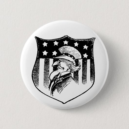 patriottische oom Sam en Amerikaanse vlag Ronde Button 5,7 Cm (Voorkant)