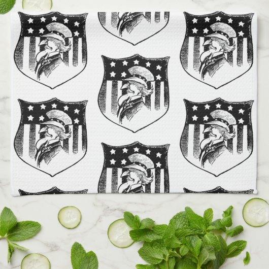 patriottische oom Sam en Amerikaanse vlag Theedoek (Gevouwen)