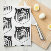 patriottische oom Sam en Amerikaanse vlag Theedoek (Quarter Fold)