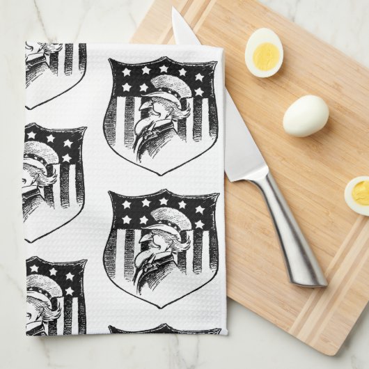  patriottische oom Sam en Amerikaanse vlag Theedoek (Quarter Fold)