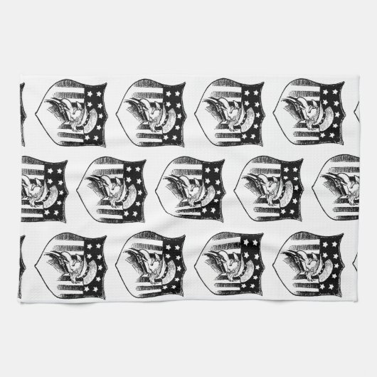 patriottische oom Sam en Amerikaanse vlag Theedoek (Horizontaal)