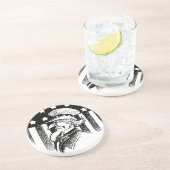 patriottische oom Sam en Amerikaanse vlag Zandsteen Onderzetter (Zijkant)