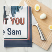 patriottische oom Sam ik wil jou Theedoek (Quarter Fold)