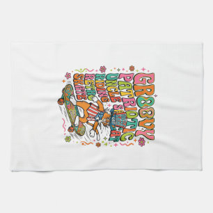 Patriottische Oom Sam Kat Retro Typografie T-Shirt Theedoek