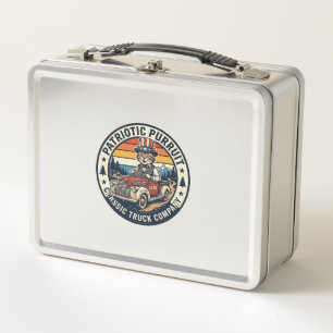 Patriottische Oom Sam Kat Retro Zonsondergang T-Sh