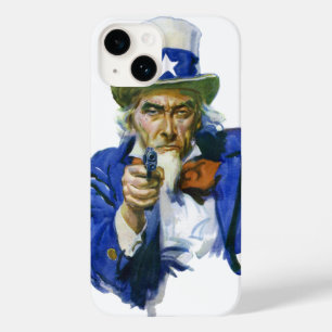  Patriottische oom Sam met Star-Pet en -Pistool Case-Mate iPhone 14 Hoesje