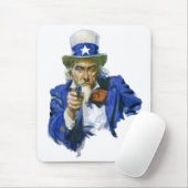  Patriottische oom Sam met Star-Pet en -Pistool Muismat (Met muis)