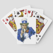 Patriottische oom Sam met Star-Pet en -Pistool Pokerkaarten (Achterkant)