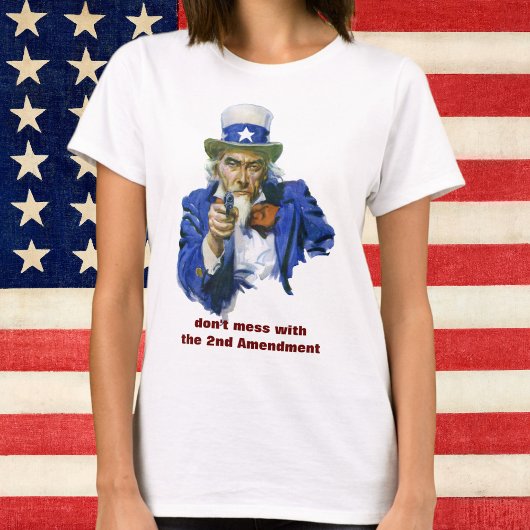  Patriottische oom Sam met Star-Pet en -Pistool T-shirt