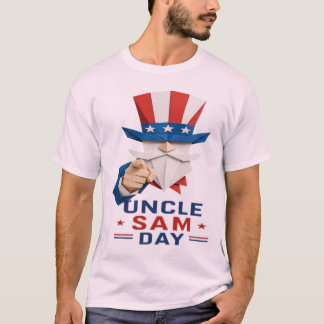 Patriottische Oom Sam Papier Kunst - USA Oom Sam D T-shirt