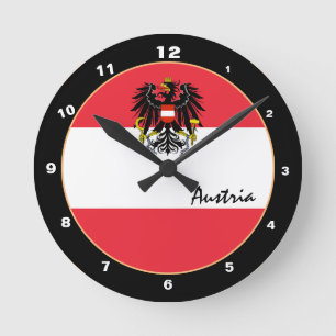 Patriottische Oostenrijkse vlag & Oostenrijkse thu Ronde Klok