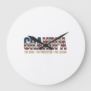 Patriottische Opa Held Beschermer Legende Vector O Grote Klok