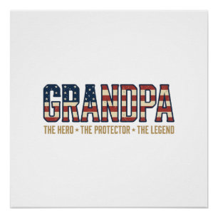 Patriottische Opa Held Beschermer Legende Vector O Perfect Poster
