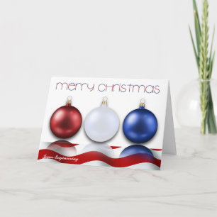 Patriottische Ornamenten en Flag Christmas Kaart