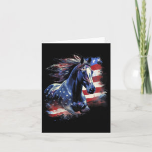Patriottische Paard Amerikaanse vlag Paardrijden W Kaart