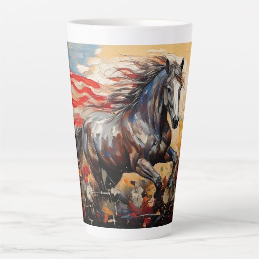 Patriottische paarden latte mok (Voorkant)