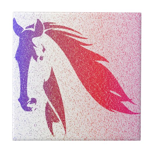 Patriottische paarden Sparkle Ceramic Tile Tegeltje (Voorkant)