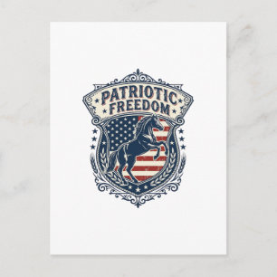 Patriottische paardenranch Moeder Vector Graphic T Briefkaart