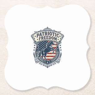 Patriottische paardenranch Moeder Vector Graphic T Kartonnen Onderzetters