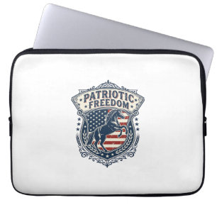 Patriottische paardenranch Moeder Vector Graphic T Laptop Sleeve