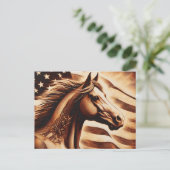 Patriottische paardensepie briefkaart (Staand voorkant)