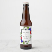 Patriottische Panda Anemone Wedding Bier Etiket (Voorkant)