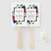 Patriottische Panda Anemone Wedding Handwaaier (Voorkant en achterkant)