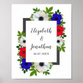Patriottische Panda Anemone Wedding Poster (Voorkant)