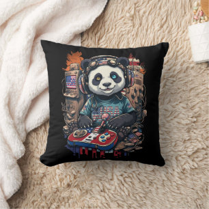 Patriottische Panda Muzikant VS-ontwerp Cute Pan Kussen