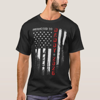 Patriottische Papa 2026 Bevorderd Tot Vader Opgeri T-shirt