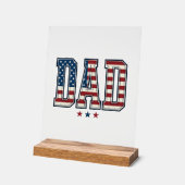 Patriottische Papa Amerikaanse Vlag Vintage Vector Acryl Bord (Hoek)