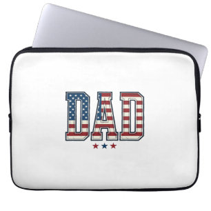 Patriottische papa Amerikaanse vlag vintage vector Laptop Sleeve