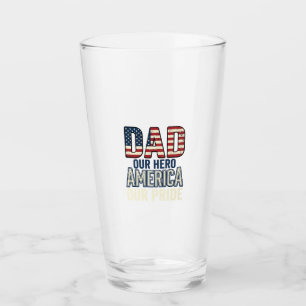Patriottische Papa Onze Held Vintage Vader T-shirt Glas