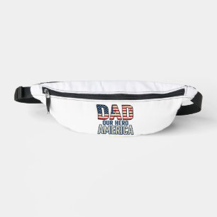 Patriottische Papa Onze Held Vintage Vader T-Shirt Heuptasje