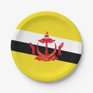 Patriottische papieren borden met vlag van Brunei Bordje
