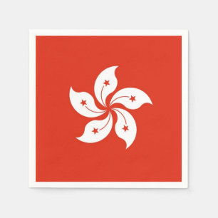 Patriottische papieren servetten met Hong Kong vla
