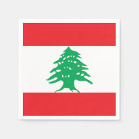 Patriottische papieren servetten met Libanese vlag
