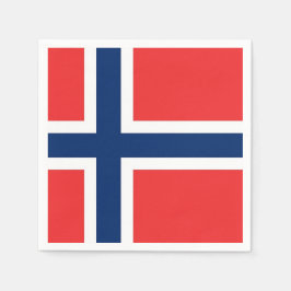 Patriottische papieren servetten met Noorse vlag