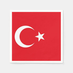 Patriottische papieren servetten met Turkse vlag