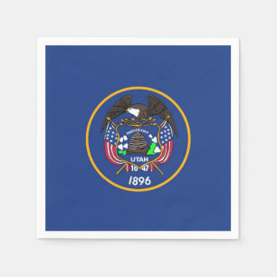 Patriottische papieren servetten met Utah vlag