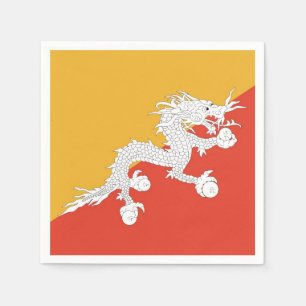 Patriottische papieren servetten met vlag van Bhut