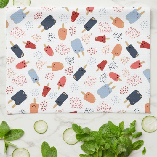 Patriottische papillen in rood, wit en blauw Schor Theedoek (Gevouwen)