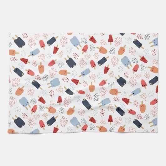 Patriottische papillen in rood, wit en blauw Schor Theedoek (Horizontaal)