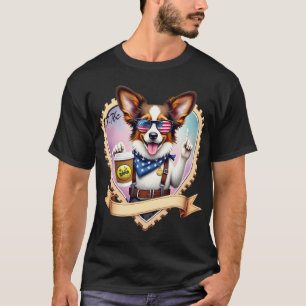 Patriottische Papillon met koffie T-shirt