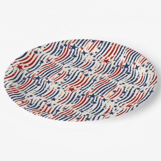 patriottische partij vibes papieren bordje (Gekanteld)