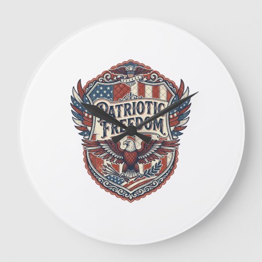 Patriottische Patchwork Kunstenaar Grote Klok (Voorkant)