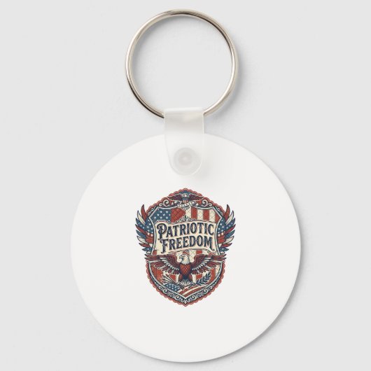 Patriottische Patchwork Kunstenaar Sleutelhanger (Voorkant)
