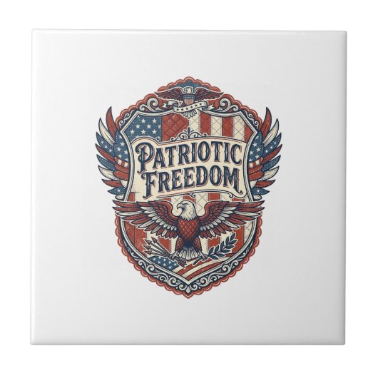 Patriottische Patchwork Kunstenaar Tegeltje (Voorkant)