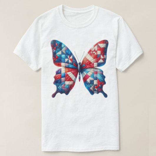 Patriottische patchworkkunst  t-shirt (Design voorkant)