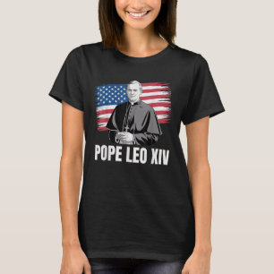 Patriottische paus Leo XIV Katholieke Amerikaanse  T-shirt